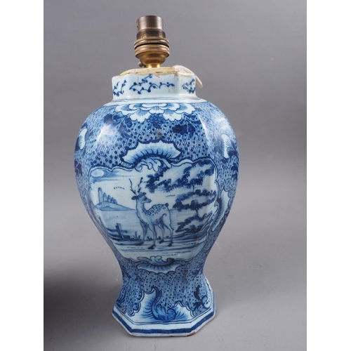 66 - A Chinese baluster vase and cover with bird, fruit and flower decoration, 13 1/2