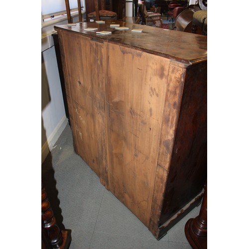 397 - A 19th century figured walnut chest of two short and three long drawers, on block base, 46