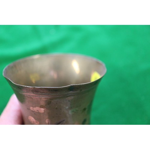 252 - A Middle Eastern?  white metal niello goblet, 5