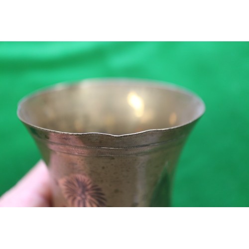 252 - A Middle Eastern?  white metal niello goblet, 5