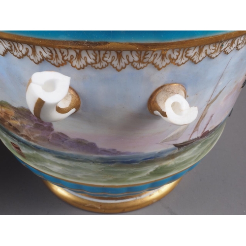 15 - A pair of 19th century two-handled cachepots, 6 1/2