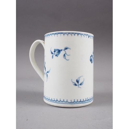 3 - An 18th century Worcester mug with hand-painted floral decoration