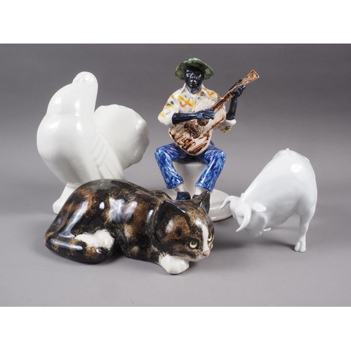 42 - A Rosenthal blanc-de-chine model of a bull, 4 1/2