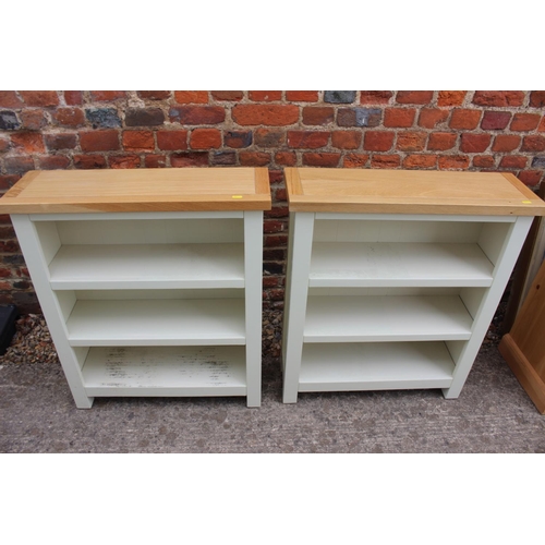 443 - A pair of John Lewis Hungerford painted pine and oak top bookcases, 28