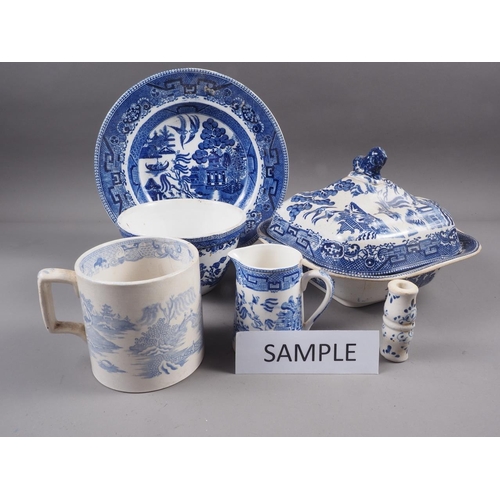 61 - A quantity of blue and white china, including a 