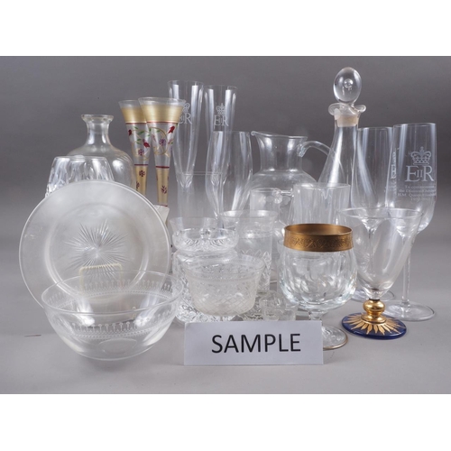 25 - A pair of Stuart cut glass brandy balloons, two pairs of Dartington Diamond Jubilee goblets and othe... 