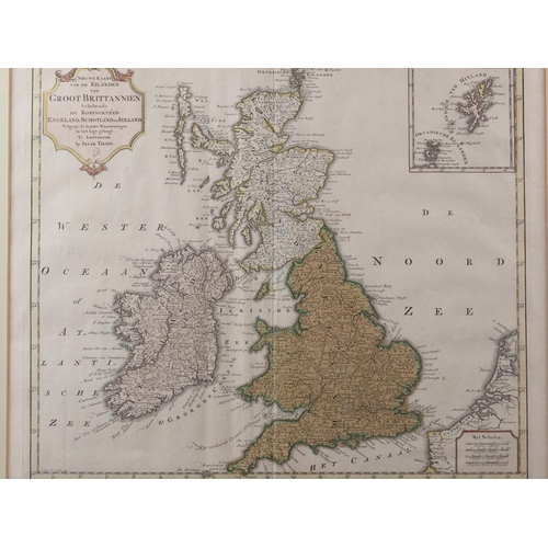 320 - Isaak Tirion: 18th century hand-coloured map 