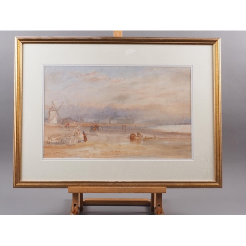 366 - English early 19th century school: watercolours, Dutch coastal scene, 11 1/2