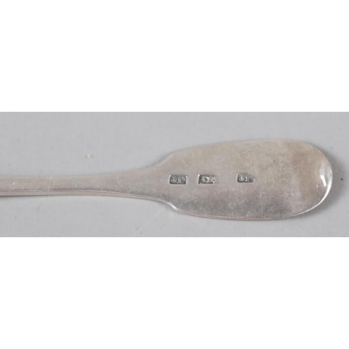 233 - A Scottish Aberdeen silver fiddle pattern teaspoon, eight assorted other 19th century fiddle pattern... 