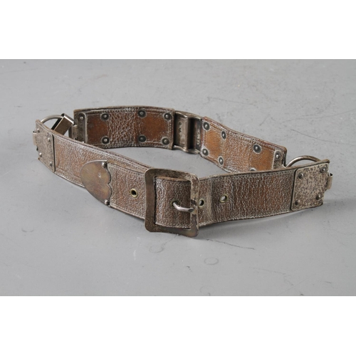 235 - A leather and silver mounted dog collar, 25 1/2