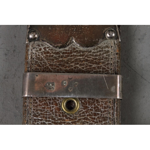 235 - A leather and silver mounted dog collar, 25 1/2