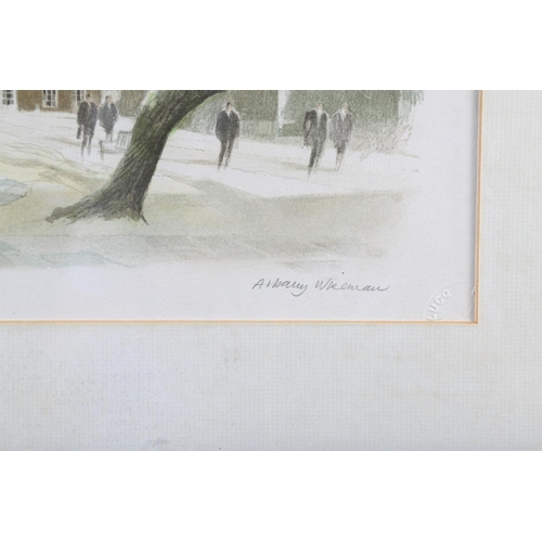 299 - Albany Weisman: a signed limited edition colour print, Inns of Court, 42/300, in gilt strip frame, a... 