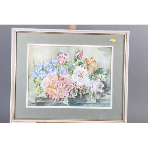 353 - W M Mills: two watercolours, floral studies, in strip frames