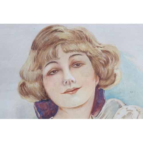 354 - S W Allen: watercolours, 1930s women with dogs, 9 3/4