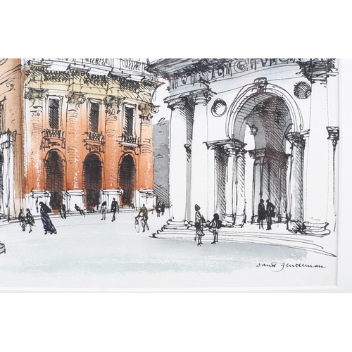 360 - David Gentleman: pen, ink and watercolour study, 