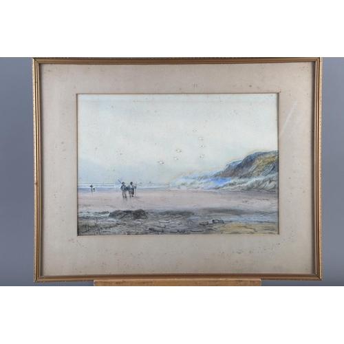 370 - W DeaKill?, 1892: a pair of watercolours, Dutch coastal scenes with figures, 10 1/4