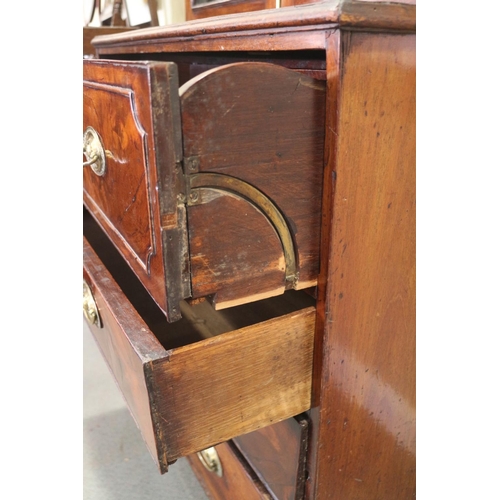 429 - A Georgian mahogany secretaire bookcase, the upper section enclosed two lattice glazed doors, over f... 