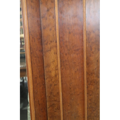 447 - A 19th century plum pudding figured mahogany wardrobe enclosed mirror door and narrow side door, ove... 