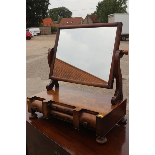 473 - A 19th century mahogany toilet mirror, fitted two short and two deep drawers, on shaped supports, 24... 