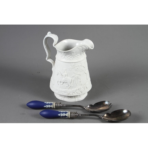 9 - A Jones & Walley relief moulded jug, 