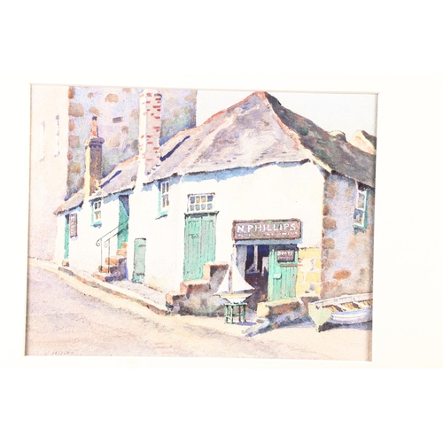 348 - J Heseon: watercolours, fishing village scene, 7