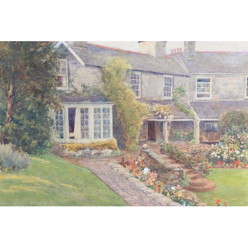 349 - J Clinton-Jones, 1913: watercolours, garden scene, 12