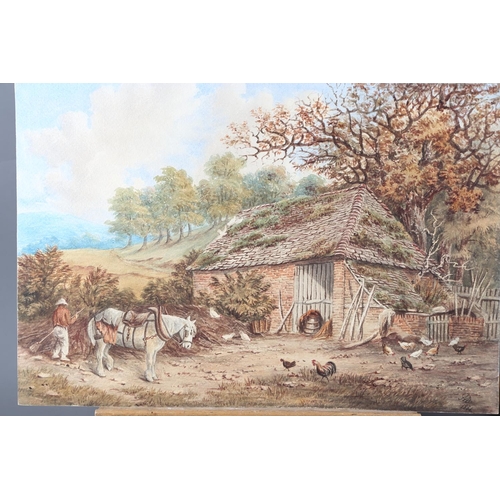 351 - ND, 1861: three watercolours, rural scenes with livestock, 12 1/2