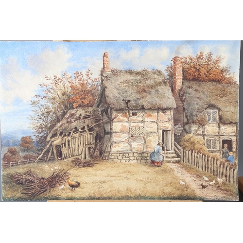 351 - ND, 1861: three watercolours, rural scenes with livestock, 12 1/2