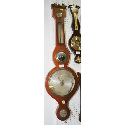 95 - A 19th century mahogany cased banjo barometer, 37