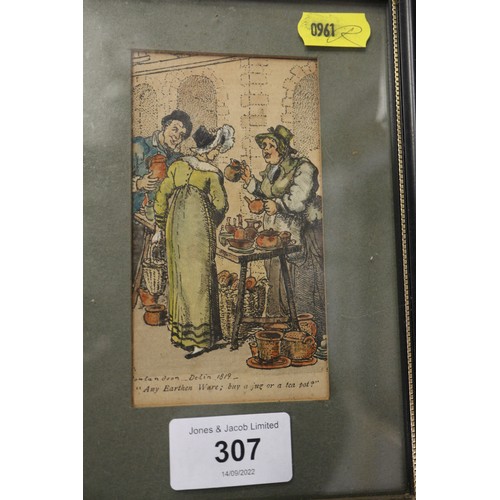 307 - After T Rowlandson: a print, 