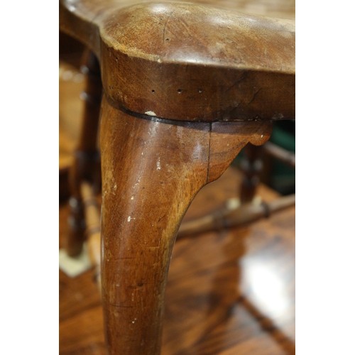 490 - A pair of fruitwood splat and spindle back side chairs with panel seats, on turned and stretchered s... 