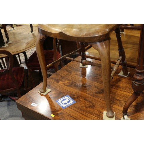 490 - A pair of fruitwood splat and spindle back side chairs with panel seats, on turned and stretchered s... 