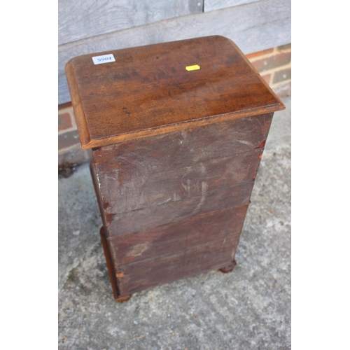 423 - A collector's Victorian mahogany chest of six long graduated drawers, on turned supports, 13 1/2