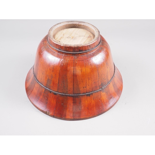 139 - A Chinese coopered softwood bowl and cover, 12