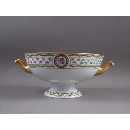 14 - A Limoges Haviland pattern tureen and cover, decorated floral sprays and swag borders, 8 1/2