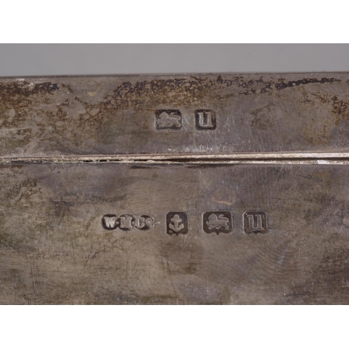 237 - A silver cigarette box with engraved initials, a 