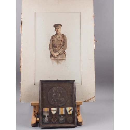 266 - A set of medals awarded to Maj George Hastings Parker, Hampshire Regiment, together with memorial pl... 