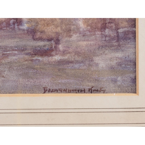 306 - Baragwanath King: watercolours, moorland scene at dusk, 10 1/2