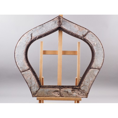 185 - A wrought iron and mosaic design frame, 25