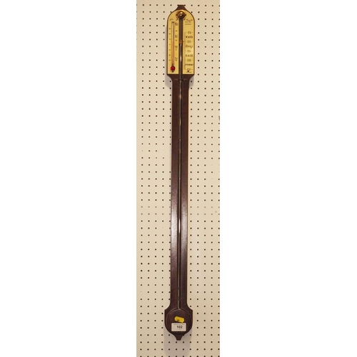 102 - A modern mahogany cased stick barometer, by Comitti & Sons