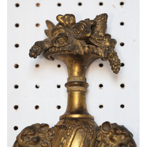 152 - A pair of late 18th century ormolu three-branch wall lights with eagle heads, acanthus scrolls and s... 