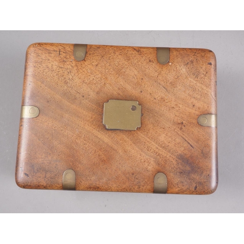 165 - A mahogany and brass mounted jewellery box, 7