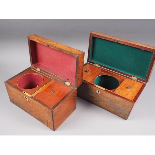 167 - A mahogany sarcophagus two-section tea caddy, 10 1/2