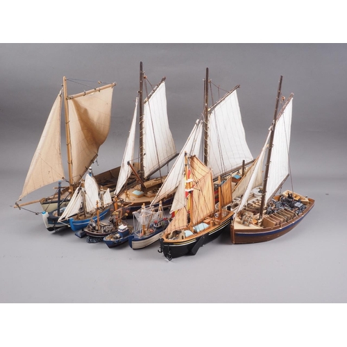 172 - Twelve wooden models of naval and sailing boats, various, with a scratch built model of HMS Lion, 27... 