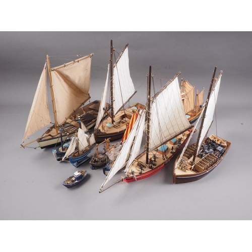 172 - Twelve wooden models of naval and sailing boats, various, with a scratch built model of HMS Lion, 27... 