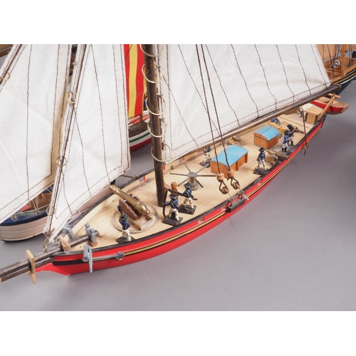 172 - Twelve wooden models of naval and sailing boats, various, with a scratch built model of HMS Lion, 27... 