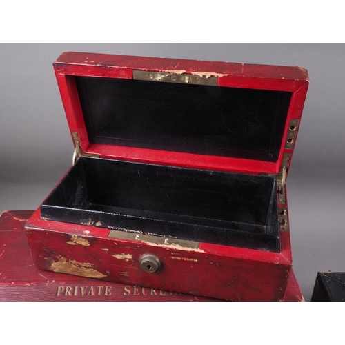 207 - A Ministerial red morocco box, inscribed 