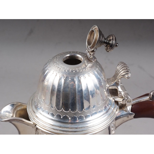 282 - A Richard Comyn's silver hot chocolate and matching hot water pot, both with cut card decoration and... 