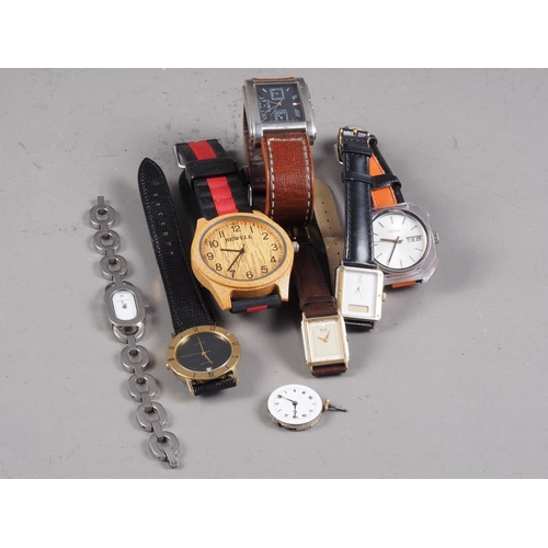 308 - An Accurist wristwatch, a Fossil wristwatch and six other wristwatches, various