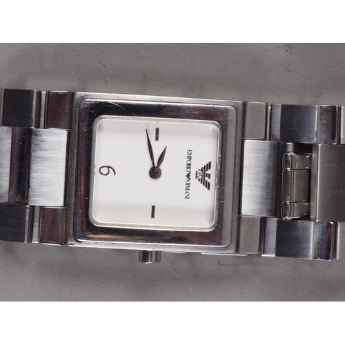 313 - A gentleman's Emporio Armani wristwatch with stainless steel bracelet